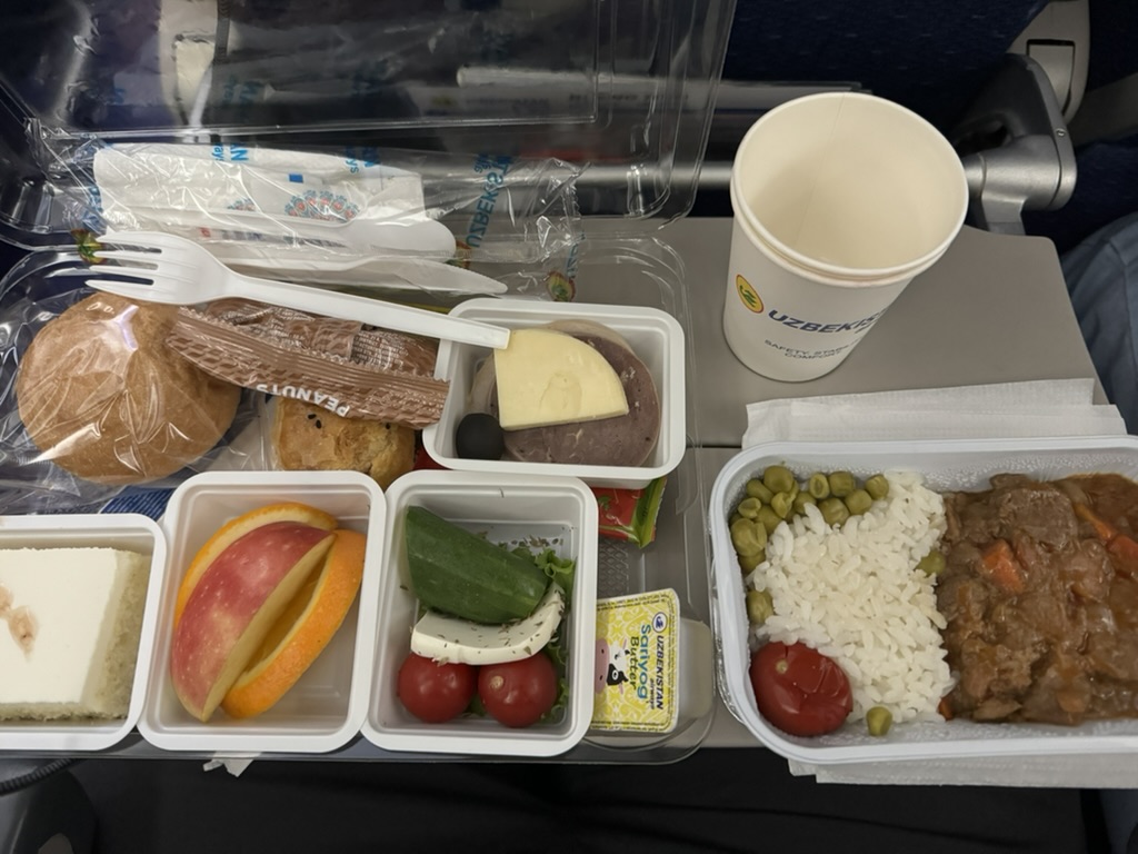 搭乗記】ウズベキスタン航空の機内食は？成田-タシュケント往復便の
