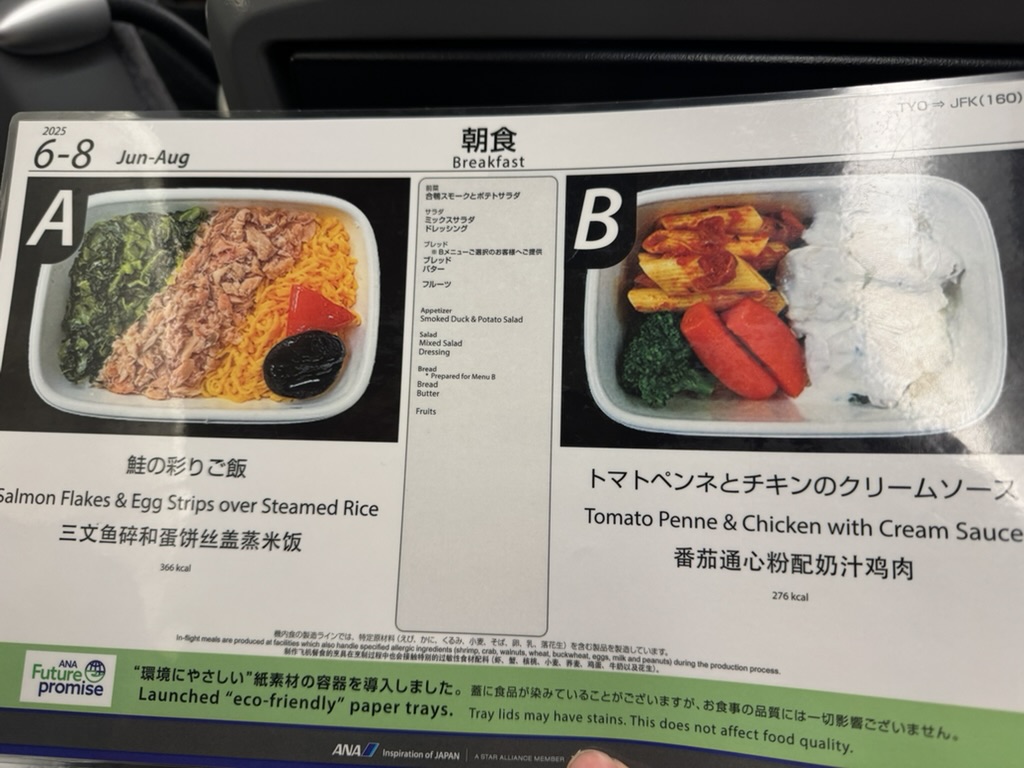 【ANA羽田〜ニューヨーク便搭乗記】②往路NH160便（羽田空港〜ジョン・F・ケネディ国際空港）体験談