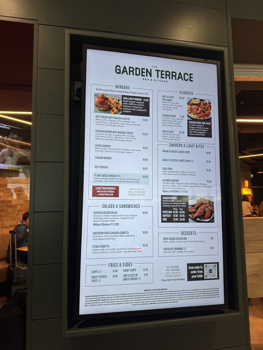 【ダブリン空港T1プライオリティパス体験談】④Grand Terraceは快適？食事・ドリンク・設備は？