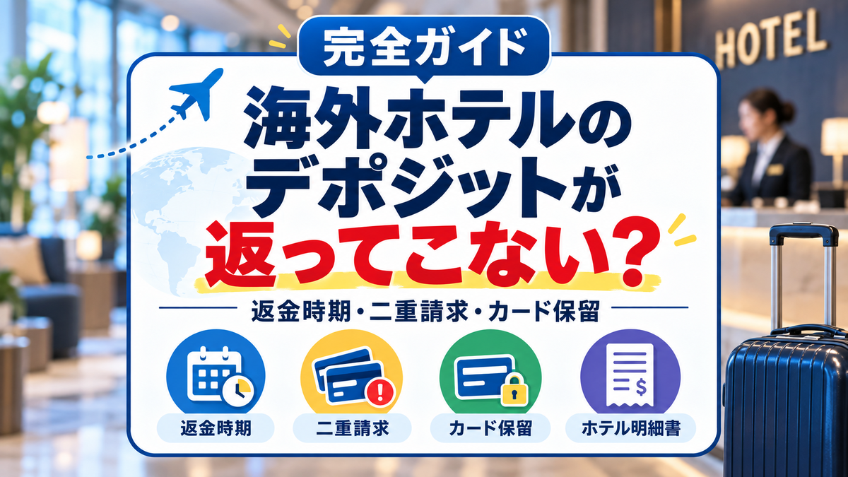 完全ガイド】海外ホテルのデポジットが返ってこない！返金時期・二重