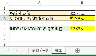 f:id:aimstogeek:20200110103241j:plain 抽出シート003『INDEX』&『MATCH』関数式追加