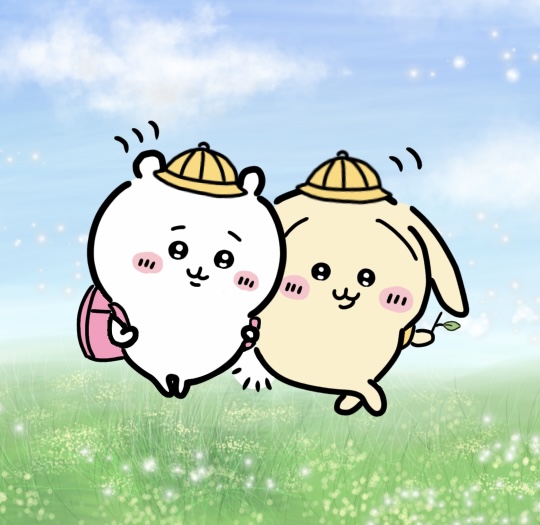春の陽気と共に新学期が始まろうとしているちいかわとうさぎ