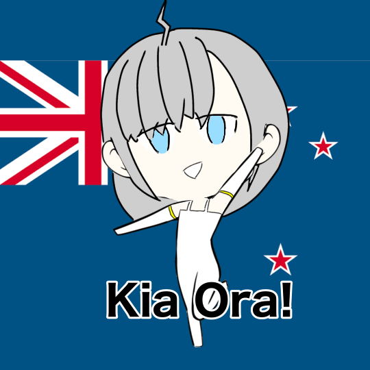 マオリ語で挨拶する美少女イラスト