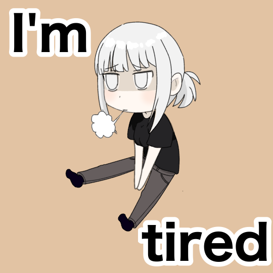 疲れてしまった美少女イラスト