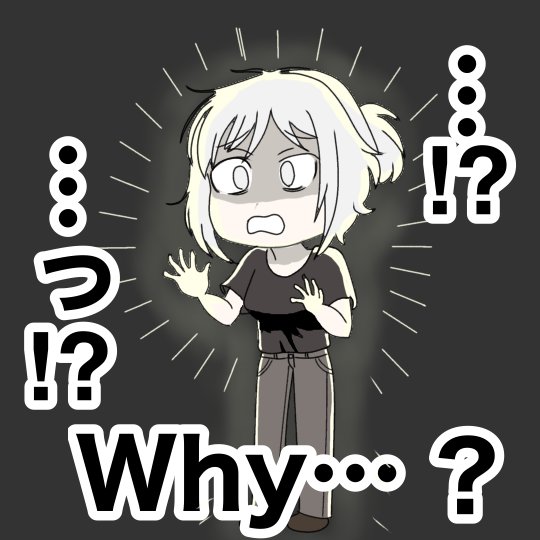 突然発光し出して困惑する美少女イラスト