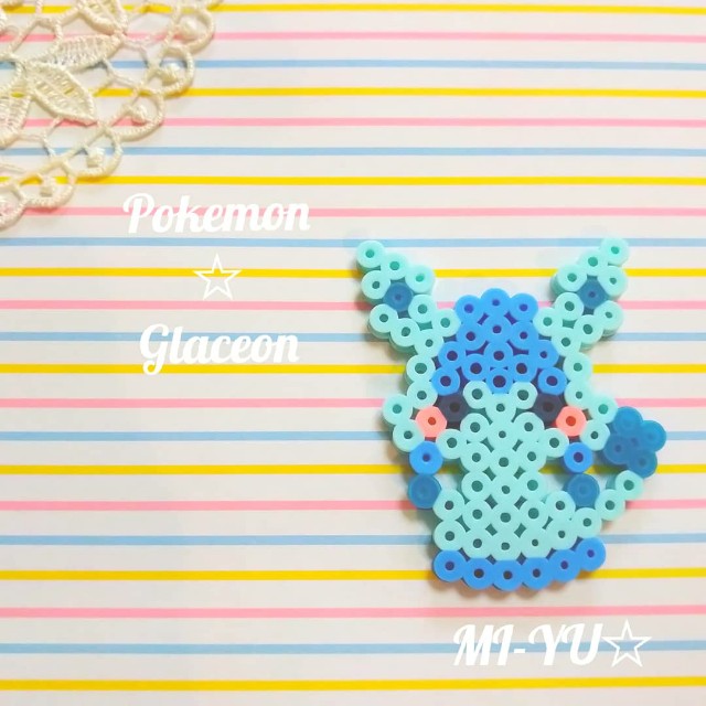 Pokemon イーブイフレンズ グレイシア アイロンビーズ Mi Yu のアイロンビーズアトリエ Perlerbeads Design