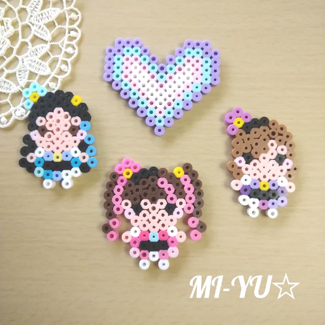 ポリス戦士 ラブパトリーナ アイロンビーズ Mi Yu のアイロンビーズアトリエ Perlerbeads Design