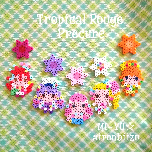アイロンビーズ図案 トロピカルージュプリキュア 人魚のローラ Mi Yu のアイロンビーズアトリエ Perlerbeads Design