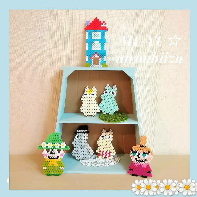 アイロンビーズ ムーミン一家 スナフキン ミー Mi Yu のアイロンビーズアトリエ Perlerbeads Design