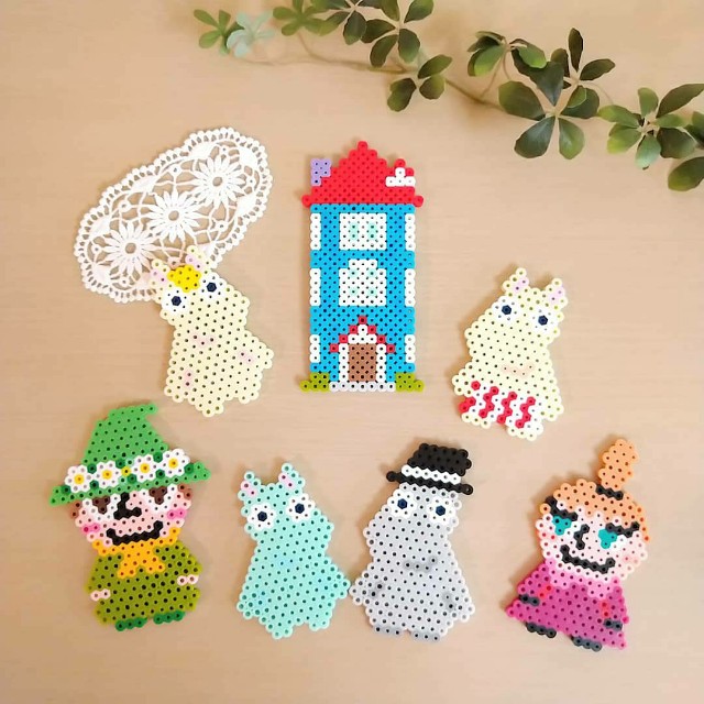 アイロンビーズ ムーミン一家 スナフキン ミー Mi Yu のアイロンビーズアトリエ Perlerbeads Design