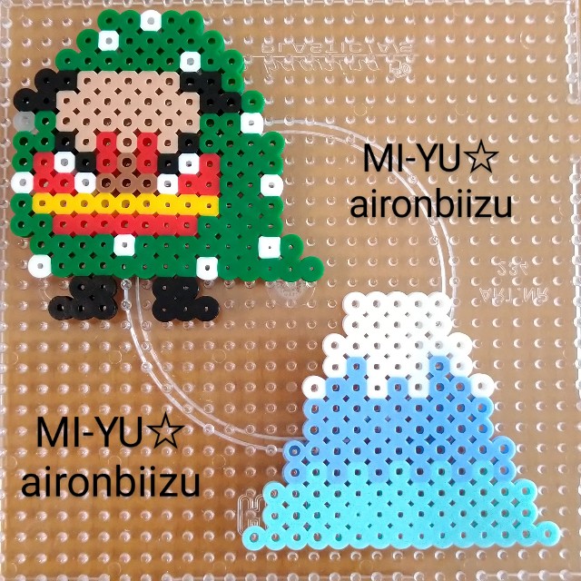アイロンビーズ図案 ししまい 富士山 Mi Yu のアイロンビーズアトリエ Perlerbeads Design