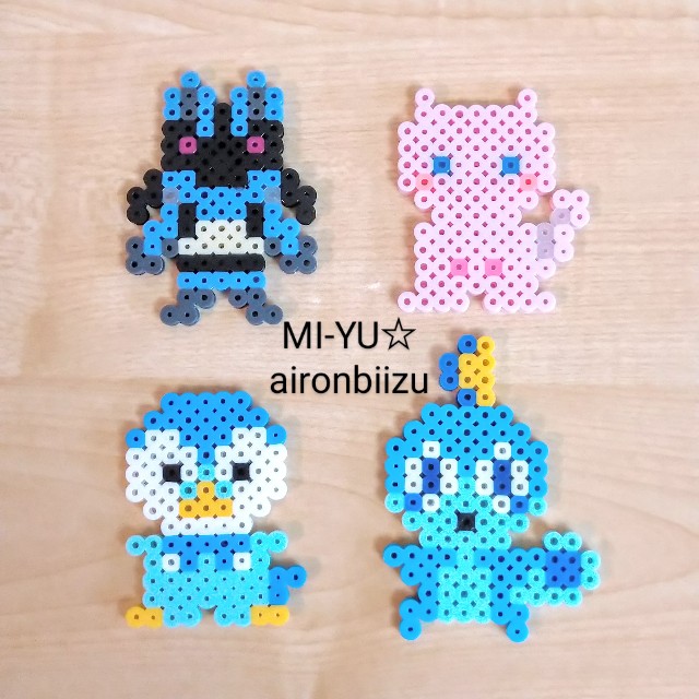 アイロンビーズ図案 ミュウ ポケットモンスター Mi Yu のアイロンビーズアトリエ Perlerbeads Design