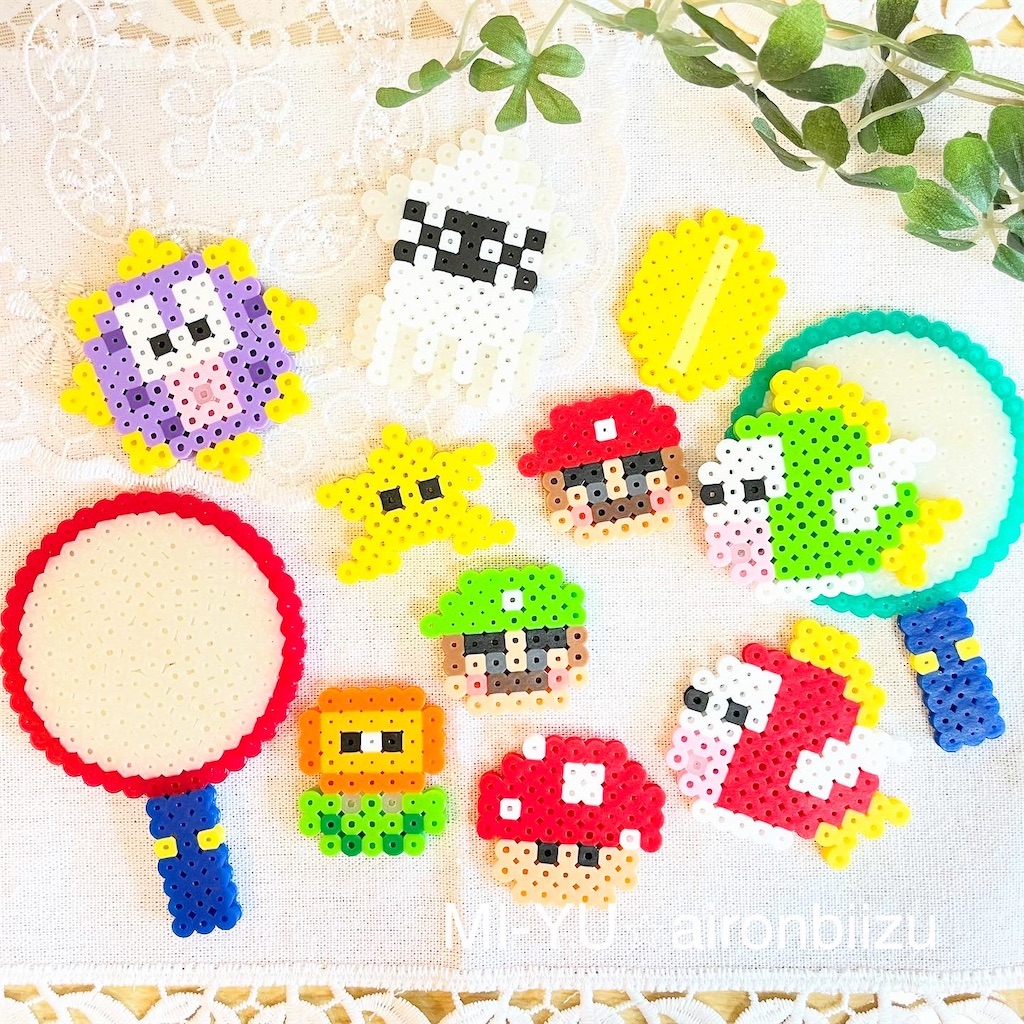 アイロンビーズで遊ぼう！ マリオパーツでおさかなすくい♫ - MI-YU☆のアイロンビーズアトリエ～perlerbeads design～