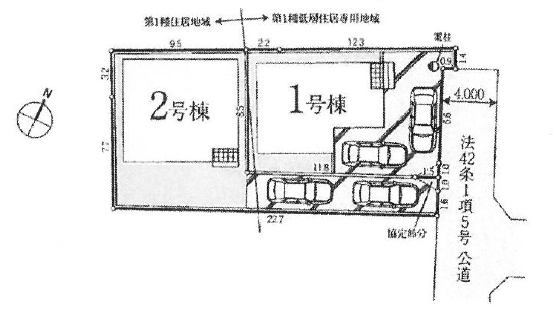 鶴ヶ島市中新田新築戸建ての区画図