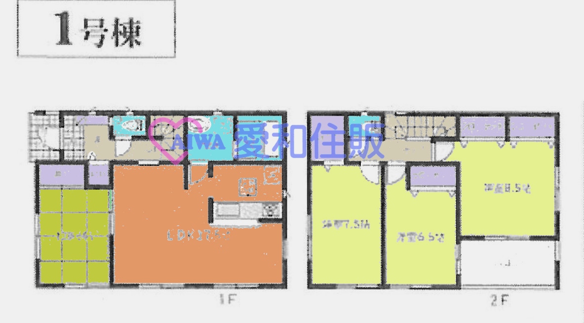 熊谷市久下3丁目新築一戸建て建売分譲住宅1号棟の間取り