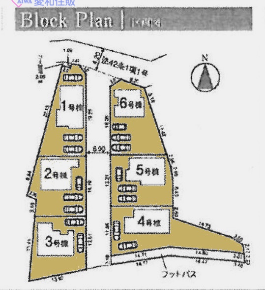 川島町中山新築一戸建て建売分譲住宅の区画図