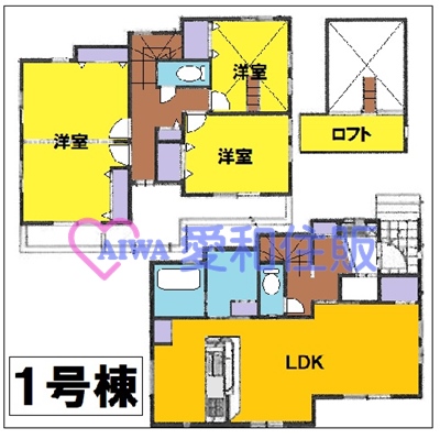 川越市小仙波町２丁目新築一戸建て建売分譲住宅の1号棟間取り