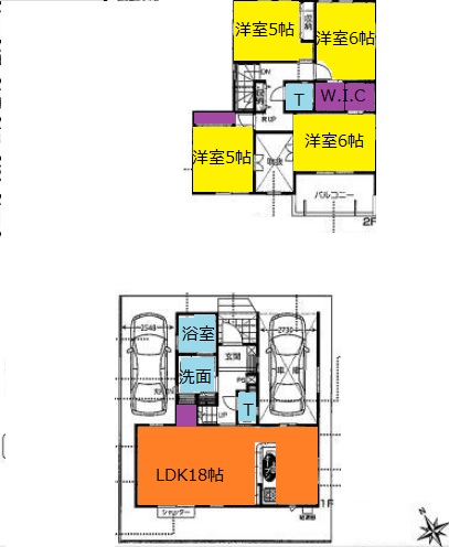 鶴ヶ島市脚折新築一戸建て建売分譲住宅の間取り図