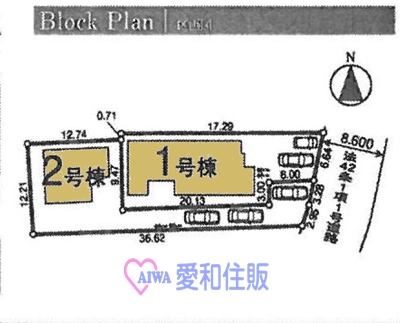 川越市上寺山新築一戸建て建売分譲住宅の区画図