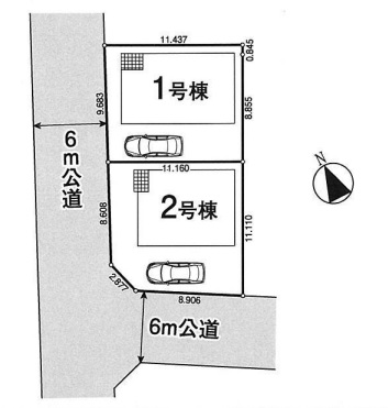 坂戸市末広町新築一戸建て建売分譲住宅の区画図