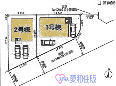 東松山市美原町1丁目新築一戸建て建売分譲住宅の区画図
