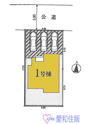 川越市伊佐沼新築一戸建て建売分譲住宅の区画図