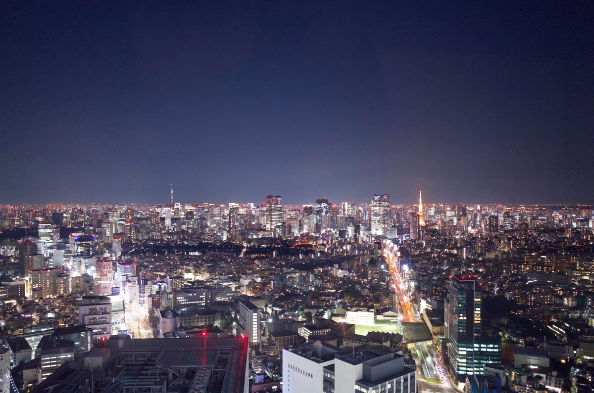 渋谷スクランブルスクエアからの夜景 追懐フィルム