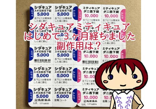 経過報告 スギ花粉 ダニ舌下免疫療法 シダキュア ミティキュアを飲みはじめて3ヶ月経ちました アラフォーがお金をなるたけ使わずキレイになるblog