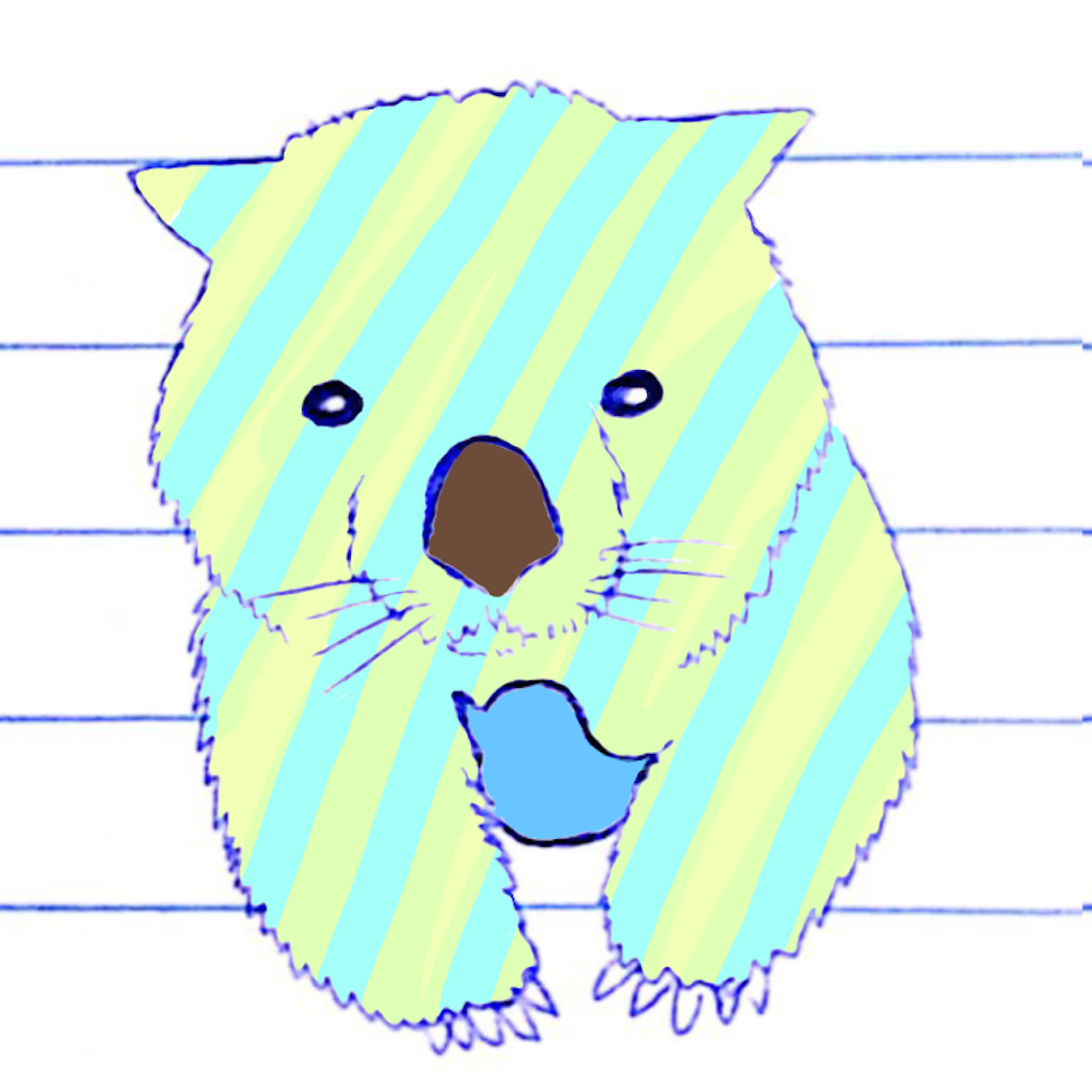 Twitterの鳥を抱くウォンバット 画像