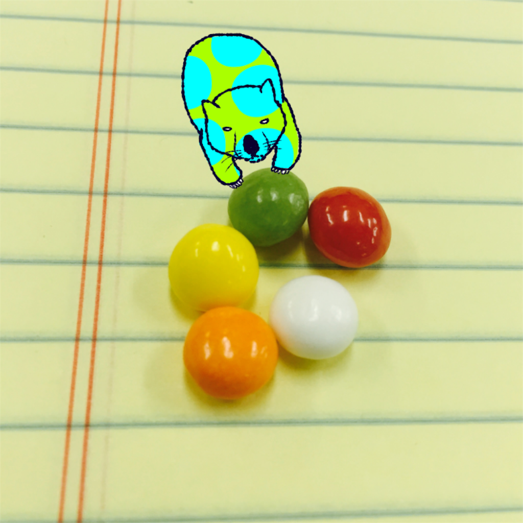 糖衣のお菓子とウォンバット イラスト