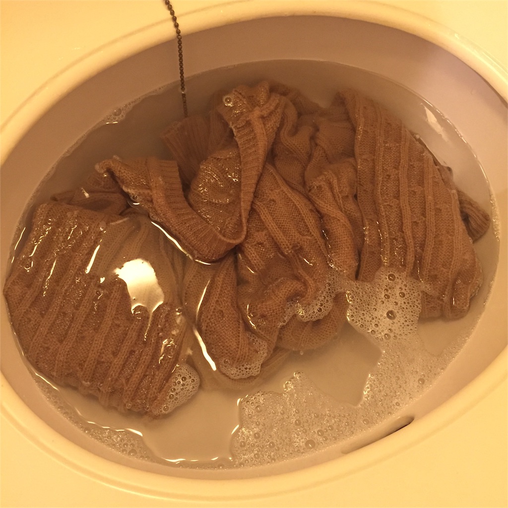 ニットをシャンプーとコンディショナーで洗う シャンプーで洗う 画像