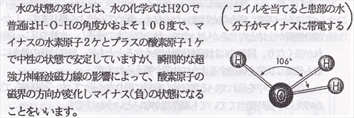 水分子がマイナスとなる