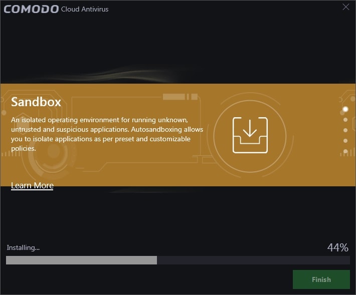 「Comodo Cloud Antivirus」のインストールを開始する