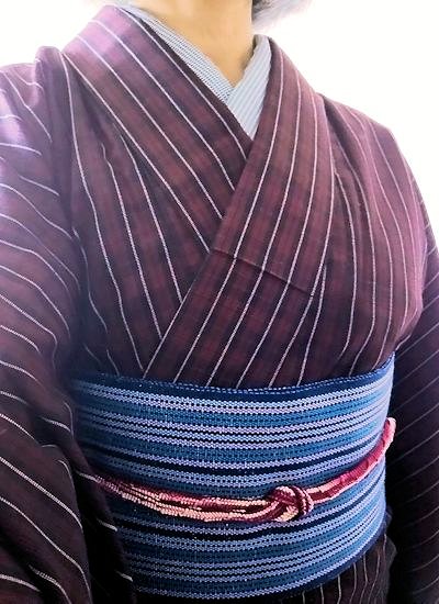 縞に見える格子のウールで縞々コーデ - つくしんぼうと山桜