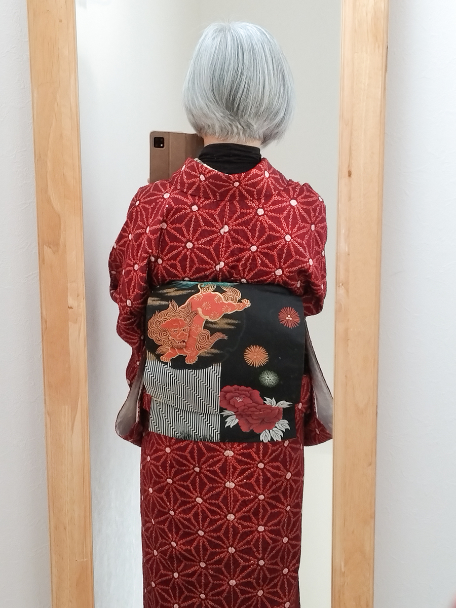 名古屋帯 鱗柄 正絹 六通 名古屋帯 鱗柄 正絹 六通