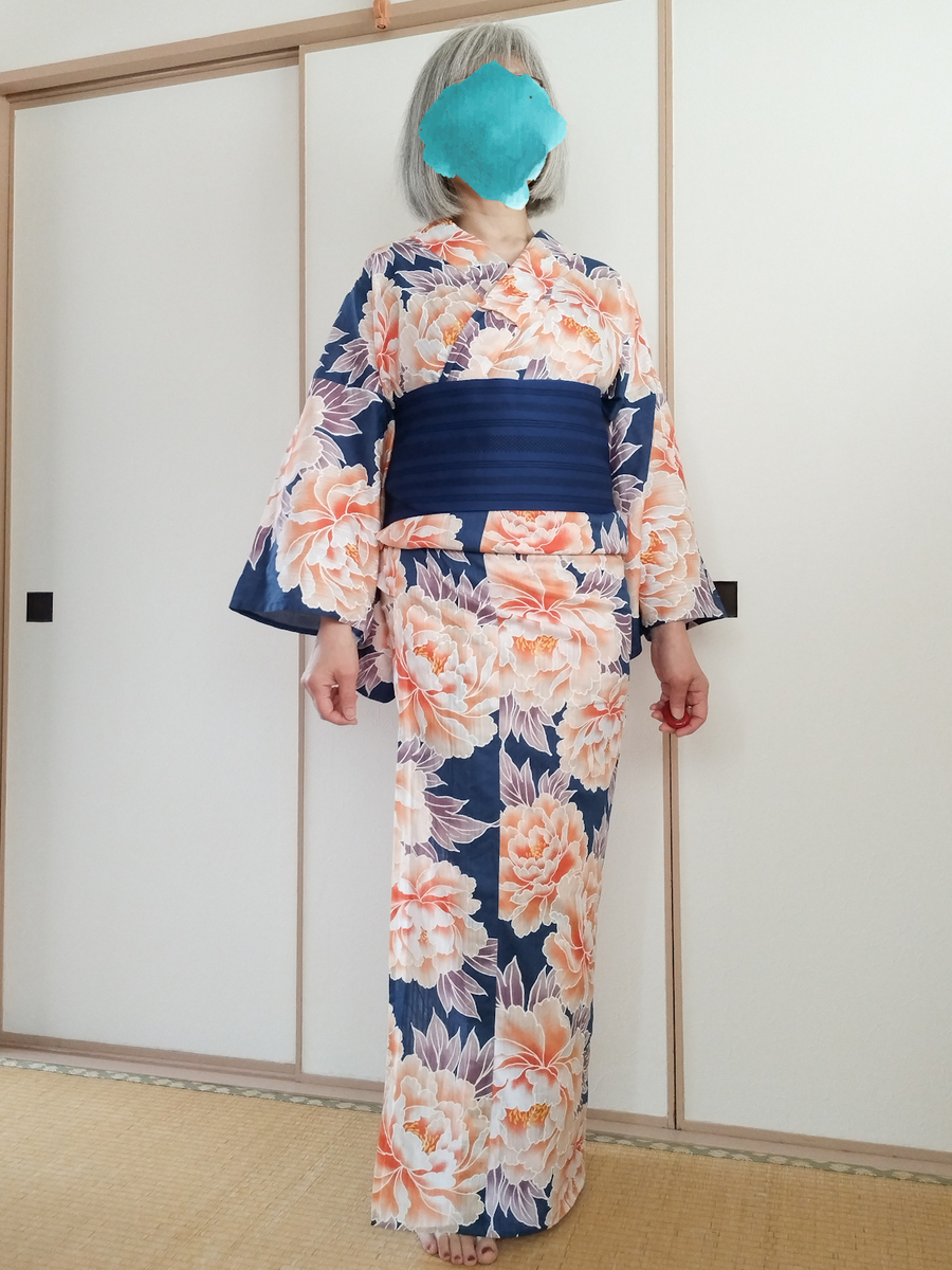 新品　LL プレタ　お仕立て浴衣　青　絞り風　華やか　牡丹　バラ　大きいサイズ 楽天市場】LLサイズ 浴衣 大きいサイズ レディース【女物 浴衣