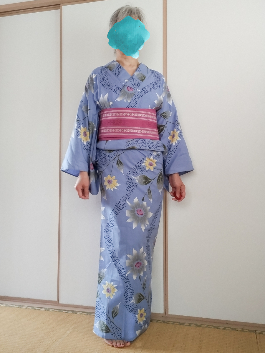 ラベンダーカラーの注染浴衣で近似色コーデ 今日の猫さん - つくしんぼ