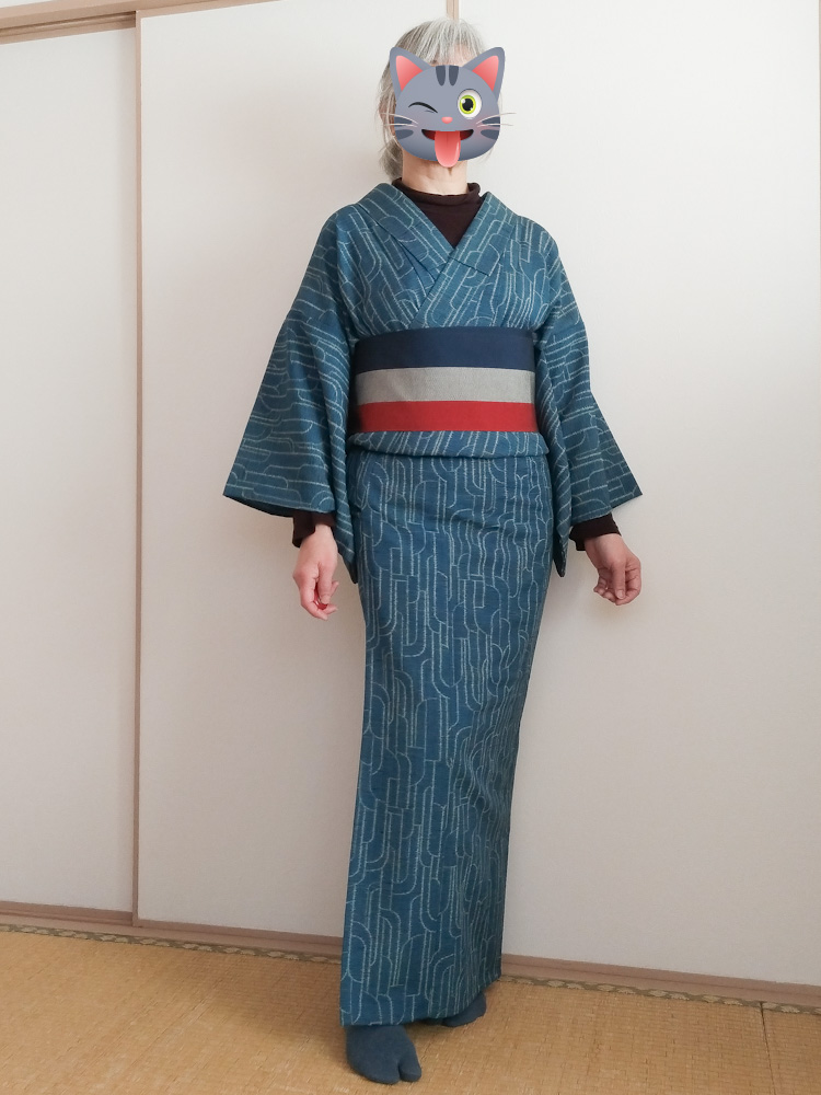 色無地】【紋無し】【茄子紺色】【色無地帯セット】観劇 お茶会 お稽古 