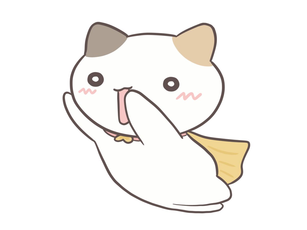 空を飛ぶネコのイラスト