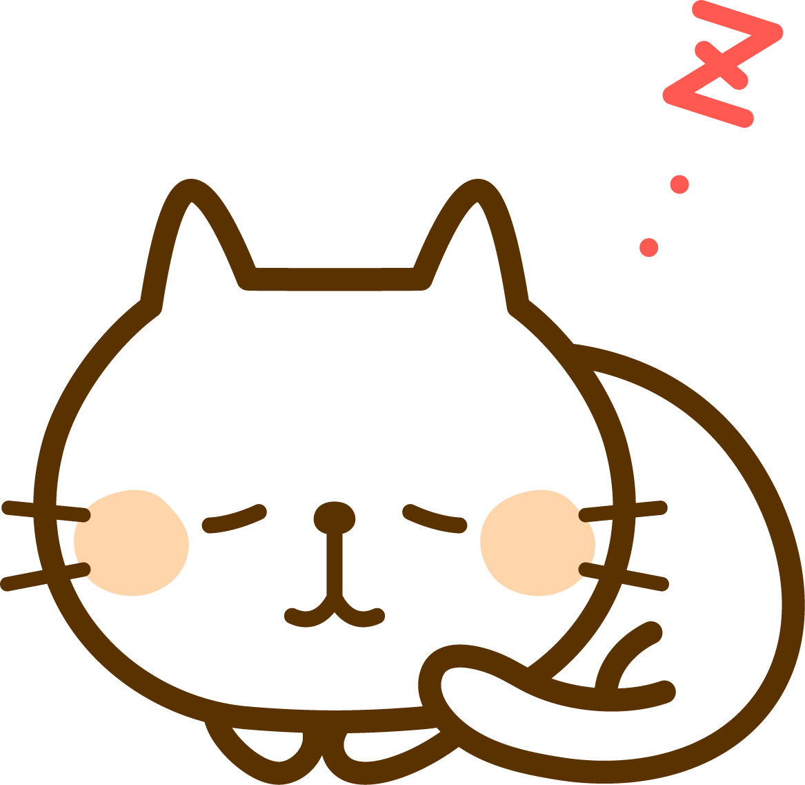 眠っている猫のイラスト
