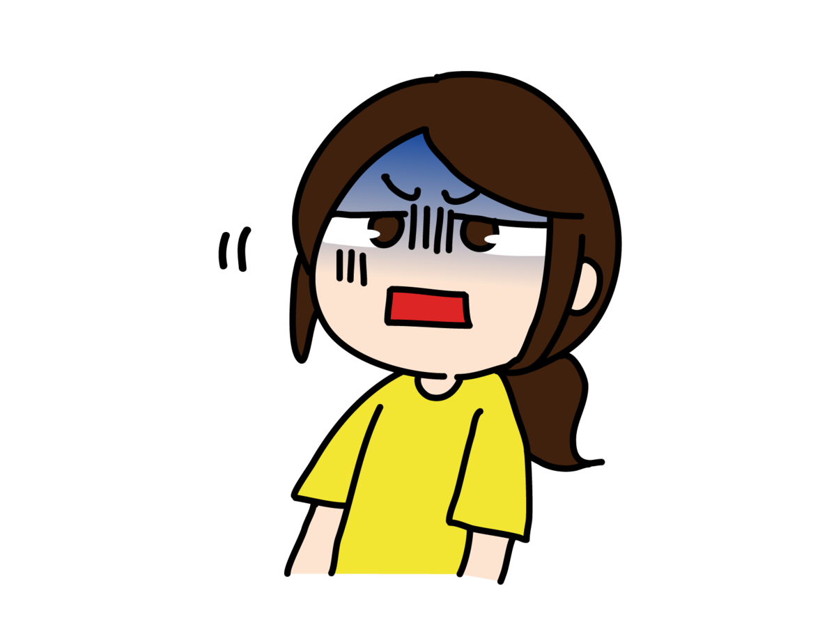 青ざめる女の人のイラスト