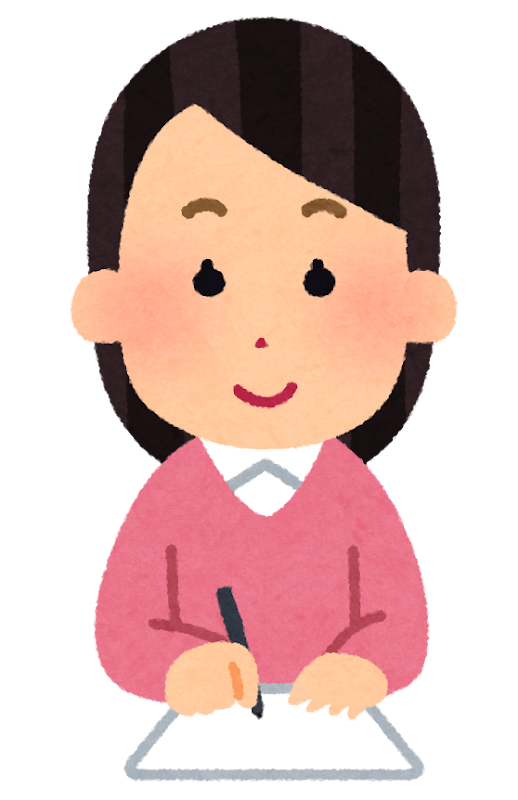 文章を書く女の人のイラスト
