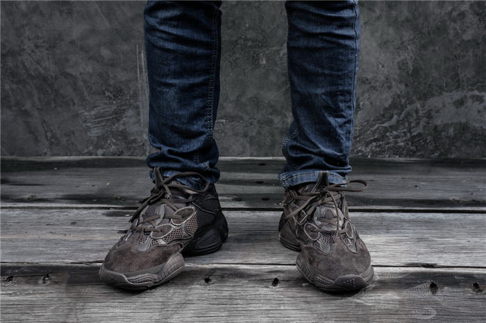 adidas yeezy 500 utility black on feet