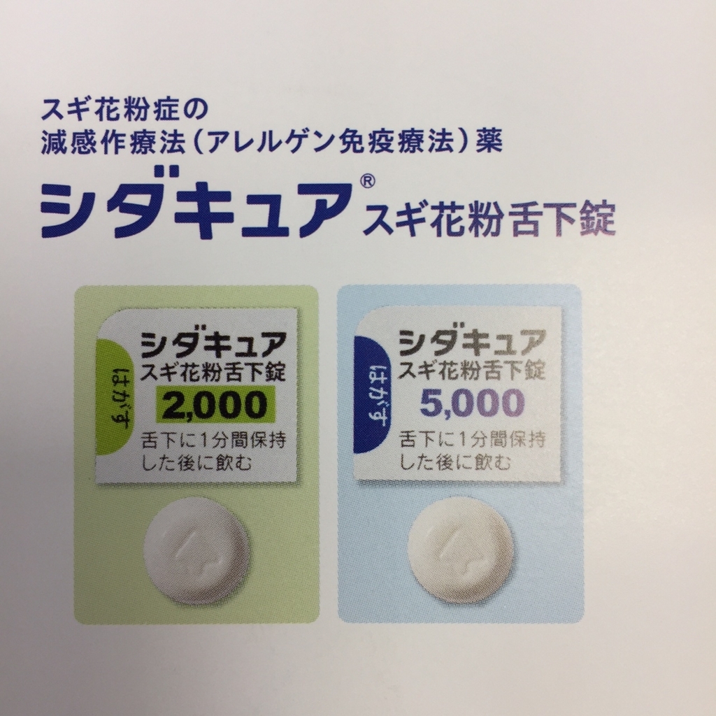 スギ花粉舌下錠シダキュア情報 - 院長ブログ