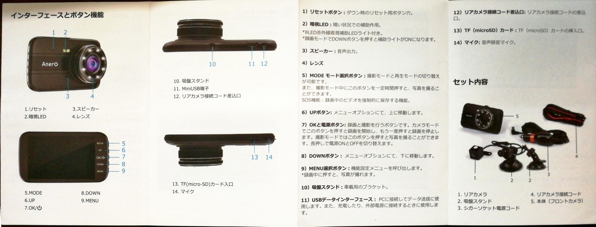ドライブレコーダーの選び方（ Anero ZS-X18購入してみた） - 手作り