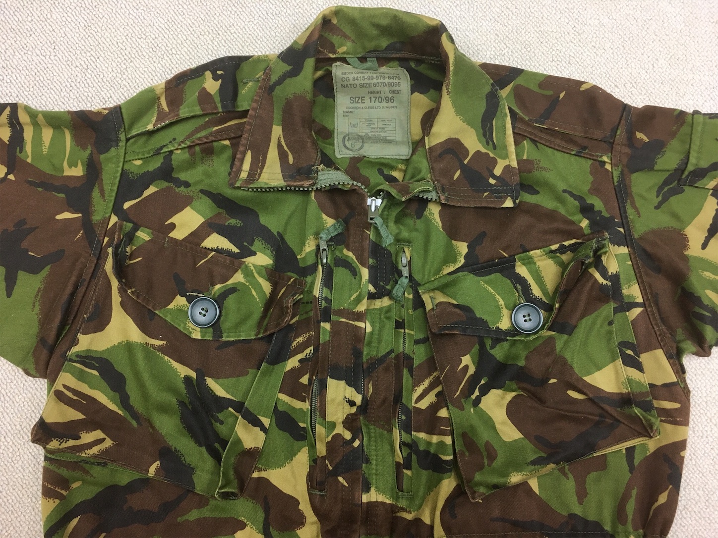 イギリス軍 迷彩服  DPMカモ 一式 70s 英国 イギリス軍 Blitish Army 実物 DPMカモ 迷彩