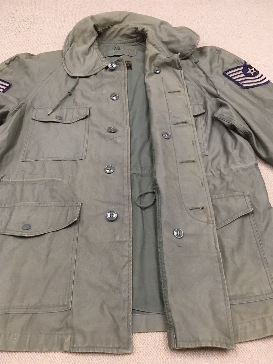 U.S.N. セージグリーン ミリタリージャケット Mサイズ(タグ付き最終 VINTAGE 71s US ARMY