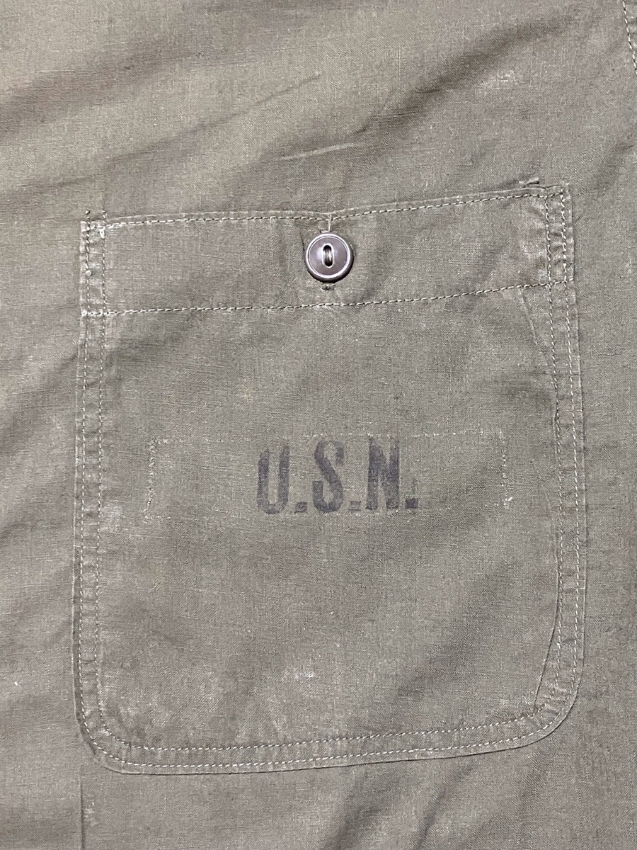 1960年代アメリカアメリカ海軍ユーティリティーシャツOGコットンポプリン中古極上品