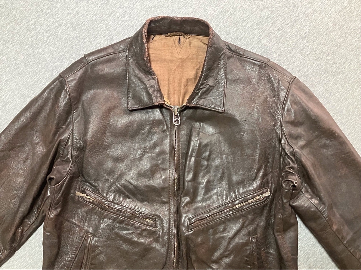 1970年代旧ソ連空軍レザーフライトジャケット（軽量タイプ）中古並品