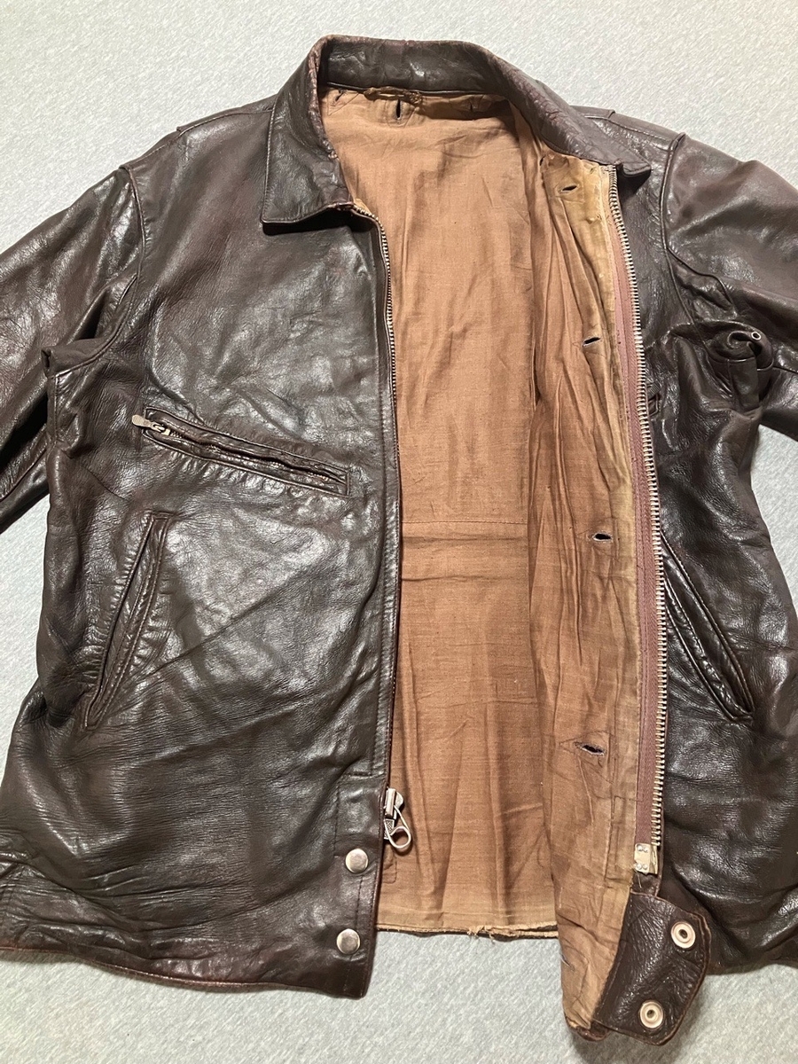 1970年代旧ソ連空軍レザーフライトジャケット（軽量タイプ）中古並品